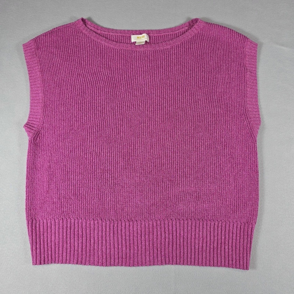 Anthropologie Maeve Boatneck Sweater Vest Magenta Pink L OB1534943 Cottagecore